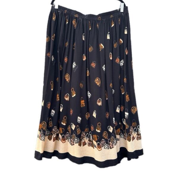 Vintage Stonebridge Plus Size 2X Midi Boho Skirt Elastic Waist Art To Wear Rayon - Picture 1 of 8